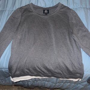 Bobeau Heather Gray Crew Neck Top
